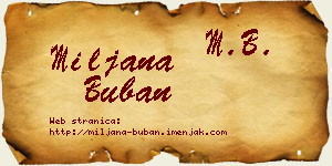 Miljana Buban vizit kartica